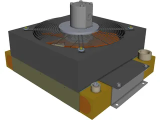 Hydraulic Oil Cooler 3D Model preview