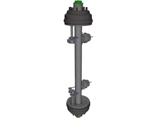 Trailer Axle 3D Model preview