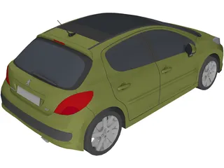 Peugeot 207 5-doors 3D Model preview