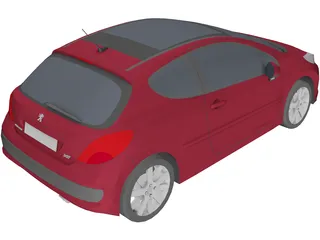 Peugeot 207 3-doors 3D Model preview