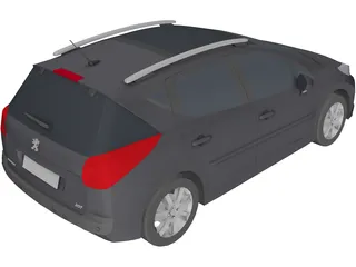 Peugeot 207 SW 3D Model preview