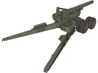 M115 Howitzer 3D Model preview