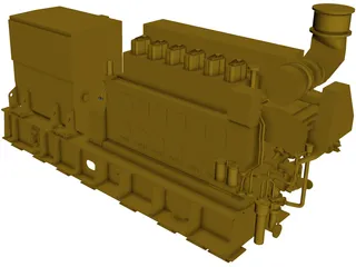Mak 6M25 Status5 Diesel Engine 3D Model preview