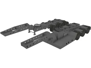 Long Load Trailking Decker Trailer 3D Model preview