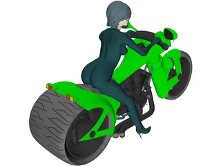 Lady Snake Moto 3D Model preview