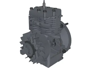 Briggs&Stratton Lawn Mower Engine 3D Model preview