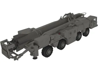 Scud Missile Launcher Maz 3D Model preview