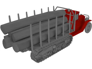 Truck Wood Chenille 3D Model preview