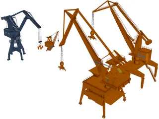 Port Handling Cranes 3D Model preview