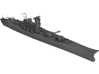 Yamato Battleship 3D Model preview