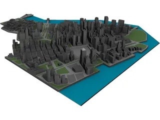 New York City Downtown 3D Model preview