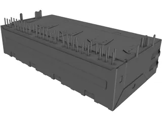 RJ-45 Connector 1x4 3D Model preview