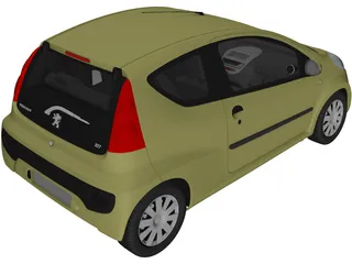 Peugeot 107 3D Model preview