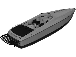 Speed Boat Ferreti 3D Model preview