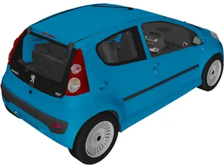 Peugeot 107 3D Model preview