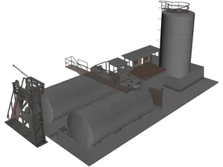 Diesel Pompstation 3D Model preview