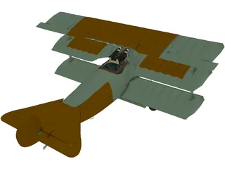 Fokker Dr.I 3D Model preview