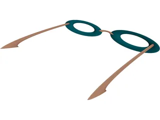 50s Style Glasses 3D Model preview