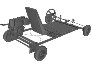 Tecumseh 4 Stroke Go Cart 3D Model preview