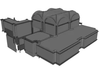 Building Temple 3D Model preview