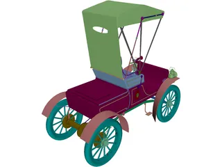 Oldsmobile Curved Dash Runabout 3D Model preview