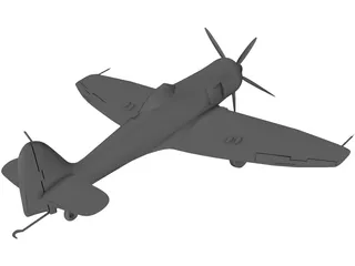 Hawker Sea Fury FB 11 3D Model preview