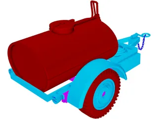 Trailer Water Tank 250 Gal 3D Model preview