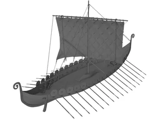 Viking Ship 3D Model preview