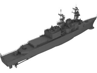DD-963 Spruance Class Destroyer 3D Model preview