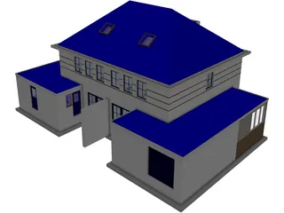Dutch 2 Family House 3D Model preview
