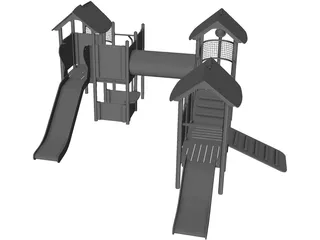 Kids Outdoor Playset 3D Model preview