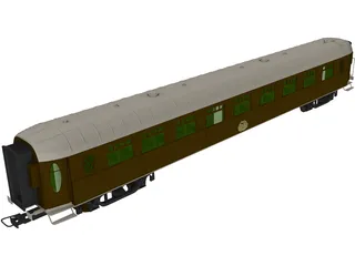 Train Coach 2nd Class 3D Model preview