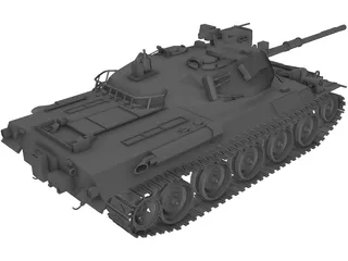 Type 74 Tank 3D Model preview