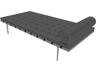 Mies Barcelona Couch 3D Model preview