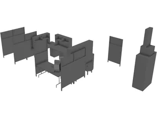 Office Furniture 3D Model preview