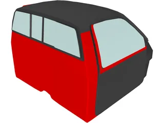 Interior Toyota Pickup (1990) 3D Model preview