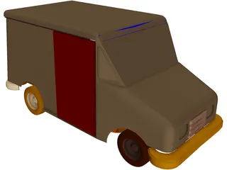 Mail Truck 3D Model preview