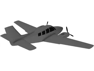 Beechcraft Baron 58 3D Model preview