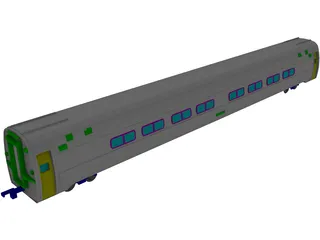 Amtrak Coach 3D Model preview
