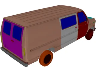 Ford Van (1985) 3D Model preview