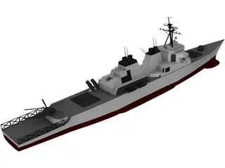 DDG-51 Arleigh Burke Class Destroyer 3D Model preview