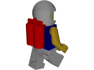 Legoman in Space Suit 3D Model preview