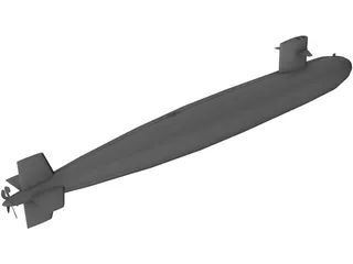 Sturgeon Submarine 3D Model preview