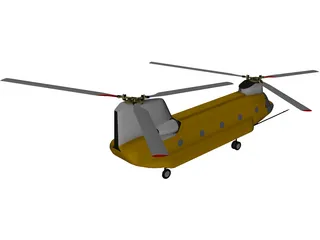Boeing CH-47D Chinook 3D Model preview