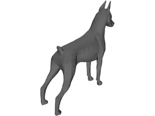 Dog Doberman 3D Model preview