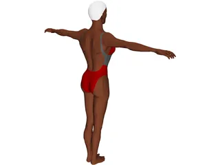 Swimmer Female 3D Model preview
