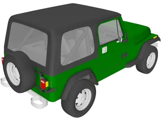 Jeep Wrangler (1989) 3D Model preview