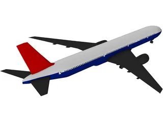 Boeing 777-300 3D Model preview