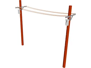 Telephone Pole 3D Model preview