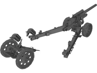 SFH-18 Military Cannon 3D Model preview